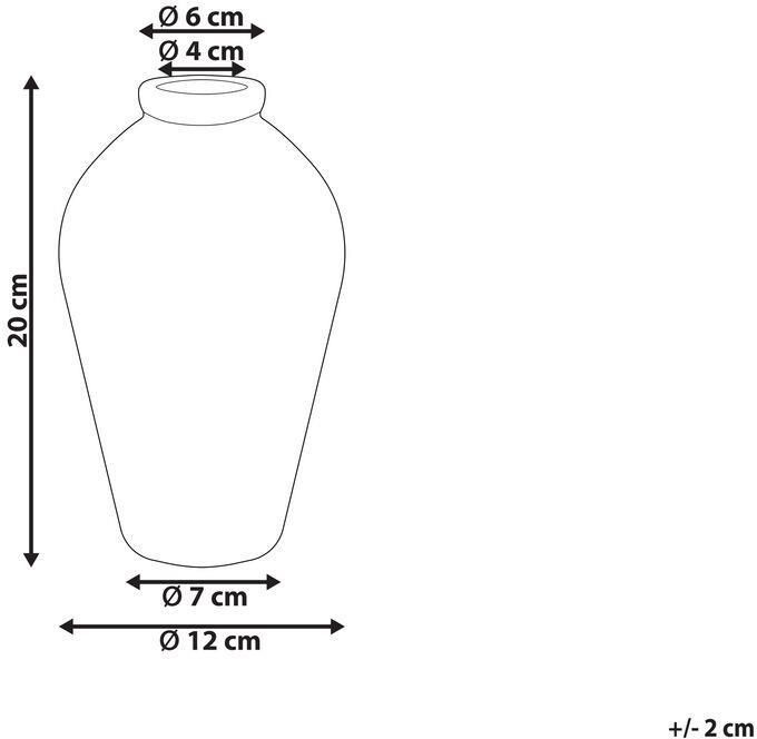 Beliani Wazon na kwiaty ceramiczny kwiatowy wzór 20 cm biały z niebieskim Mallia