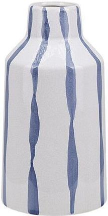 Beliani Dekoracyjny wazon na kwiaty ceramiczny styl vintage biały z niebieskim Assus