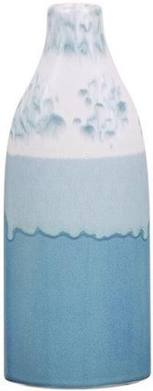 Beliani Wazon na kwiaty butelka ceramiczny wodoodporny 30 cm biało-niebieski Callipolis