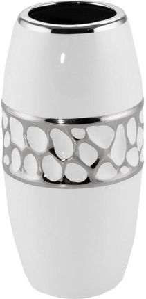 Eurofirany Wazon Ceramiczny Madlen Wys. 32 Cm Biało Srebrny 89095784