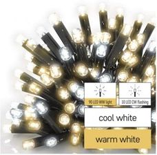 Zdjęcie Emos Lighting Oświetlenie Łączone Profi Łańcuch 100Led 10M Ciepła Biel+Zimna Biel Miga Czarny 1550023000 - Urzędów