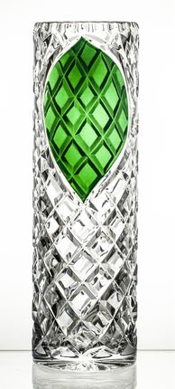 Crystal Julia Wazon Kryształowy Z Zielonym Liściem Caro (14739) 70509412