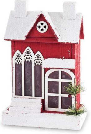 Art-Pol Czerwony Świąteczny Wysoki Zaśnieżony Domek Led 101405
