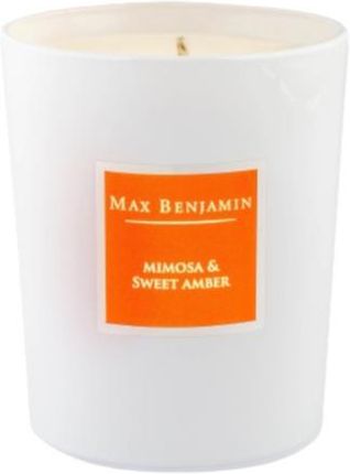 Świeca Zapachowa Mimosa & Amber 7 5 Cm Porcelana Pomarańczowa 24957-Twm_858166