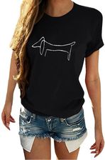 Koszulka T-Shirt Damski z krótkim rękawem nadruk Jamnik T-shirt damski z nadrukiem Jamnika - Bluzki damskie