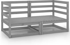 Zdjęcie 2-Osobowa Sofa Ogrodowa Szara Lite Drewno Sosnowe - Barczewo