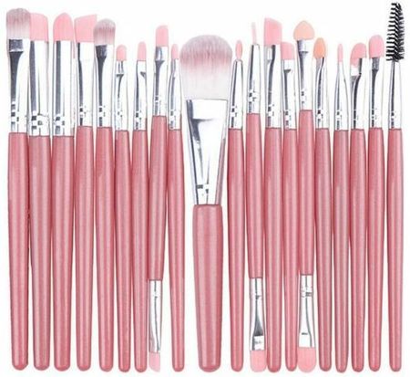 Deni Carte Zestaw Pędzli Do Makijażu, Różowe, 20 Szt.   Makeup Brush Set Pink 20 szt.