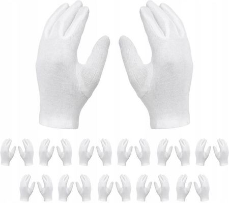 Rękawice Rękawiczki Kosmetyczne Bawełniane Białe10