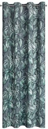 Zasłona gotowa welurowa w liście Palermo 140x250 cm zielona