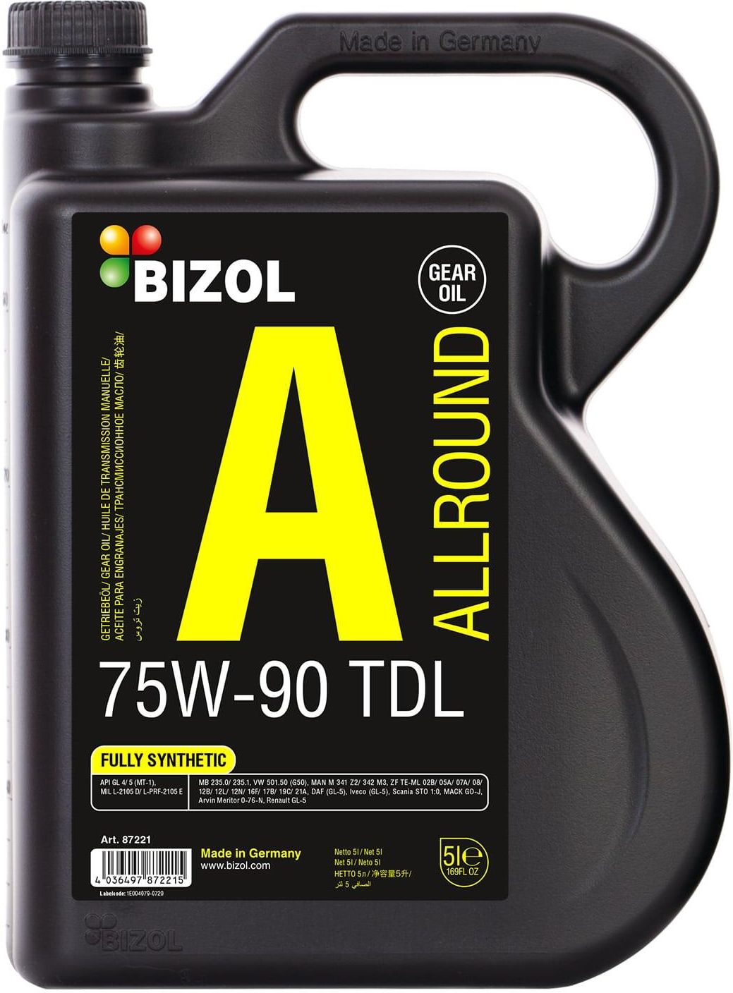 Olej przekładniowy Bizol Olej Przekładniowy Allround Gear Tdl 75W90 5