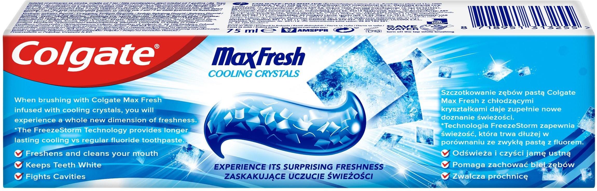 Colgate Max Fresh Cooling Crystals Pasta do zębów 75 ml - Opinie i ceny na  Ceneo.pl