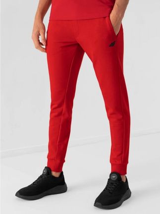 Męskie Spodnie 4F Dresowe Sportowe Bawełniane Dresy Czerwone