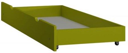 Drewniana szuflada pojedyncza na kółkach do łóżka 160cm, kolor zielony
