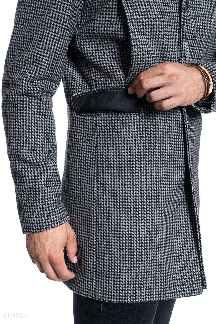 Selected Płaszcz Męski Slhmosto Wool Coat Grey Navy 16063100