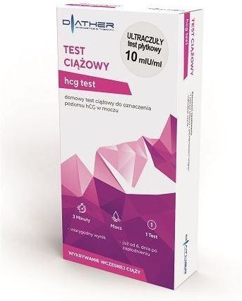 Diather. Test Ciążowy Ultraczuły płytkowy hCG 10 mlU/ml FHC-U102H 1 szt