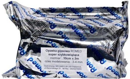 Van Oostveen Medical Opaska gipsowa,3 m x 10 cm, super szybkowiążąca, Romed,1 szt