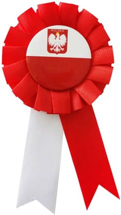 Godan Kotylion Narodowy Biało Czerwony Z Godłem Polski 7 5x14cm 1 Szt (59851)