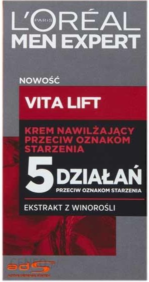 L'Oreal Men Expert, Vita Lift, krem do twarzy, 50 ml + Vita Lift, krem pod oczy, 15 ml + Carbon Protect, antyperspirant roll-on, 50 ml