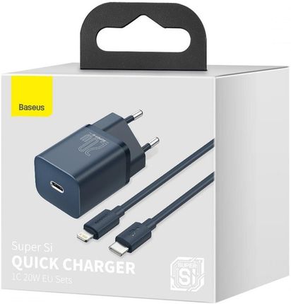 Baseus Ładowarka Sieciowa Super Si Quick Charger 1C 20W Z Przewodem Usb C Do Lightning 1M - zdjęcie 3