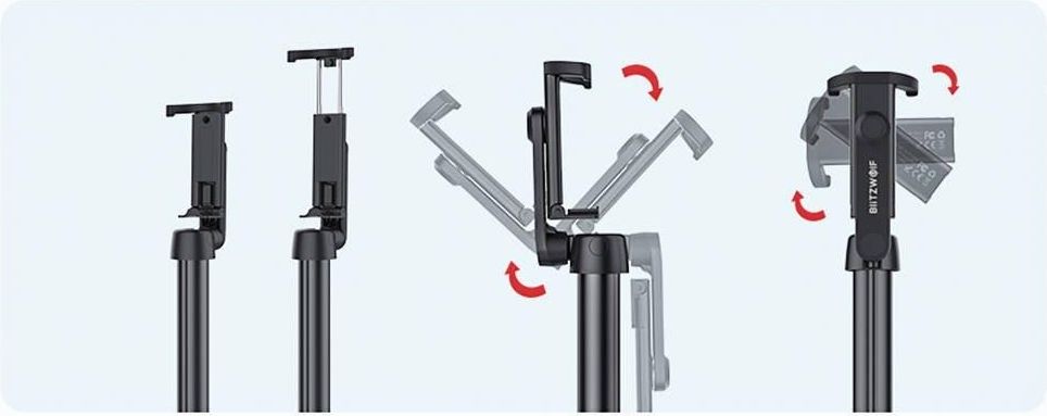 Blitzwolf Selfie Stick, Statyw Bluetooth Bw Bs10 Plus Do Smartfonów - zdjęcie 6 Blitzwolf Selfie Stick, Statyw Bluetooth Bw Bs10 Plus Do Smartfonów