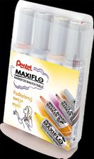 Pentel Markery Z Tłoczkiem Maxiflo M Do Białych Tablic 4 Kolory Brązowy Żółty Fioletowy Pomarańczowy
