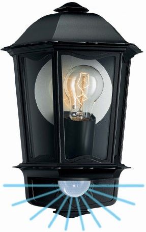 STEINEL z czujnikiem ruchu - kinkietowa L 190 czarna (644413