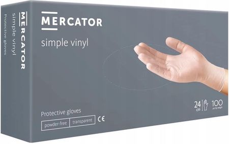 Mercator Medical Rękawiczki Bezpudrowe Simple Vinyl Winylowe 100 Xl