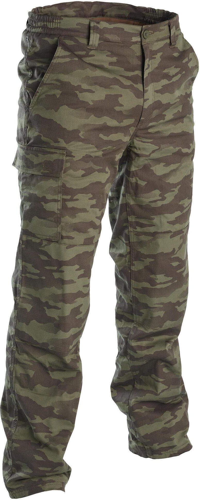 Solognac Spodnie Warm 100 Camo Khaki Ceny i opinie Ceneo.pl