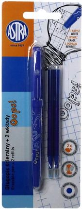 Astra Długopis Wymazywalny Oops Niebieski + 2 Wkłady