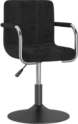 Vidaxl Krzesło Biurowe Obrotowe Krzesło Biurowe Czarne Tapicerowane Aksamitem