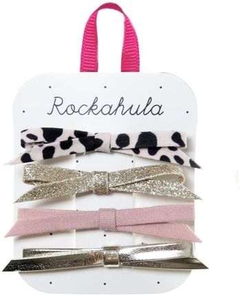 Rockahula Kids 4 Spinki Do Włosów Lily Leopard Skinny Bow Set