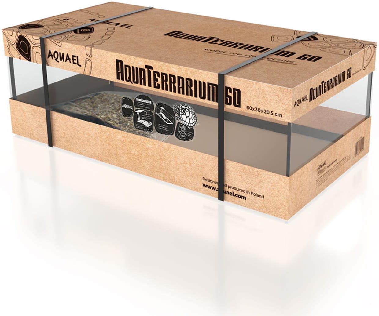 Aquael Aquaterrarium Terrarium Akwarium dla Zwierząt Wodno-Lądowych 60x30x20,5cm - zdjęcie 1 Aquael Aquaterrarium Terrarium Akwarium dla Zwierząt Wodno-Lądowych 60x30x20,5cm