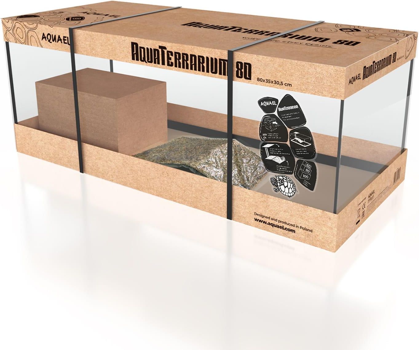 Aquael Aquaterrarium Terrarium Akwarium dla Zwierząt Wodno-Lądowych 80x35x30,5cm - zdjęcie 1 Aquael Aquaterrarium Terrarium Akwarium dla Zwierząt Wodno-Lądowych 80x35x30,5cm