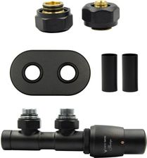 Zdjęcie Varioterm Zawór Termostatyczny Twins All In One Z Rozetą Owalną Czarny Strukturalny Alu-Pex Pex 16mm Prawa (ATSGS0214CFKPPEX) - Opatowiec