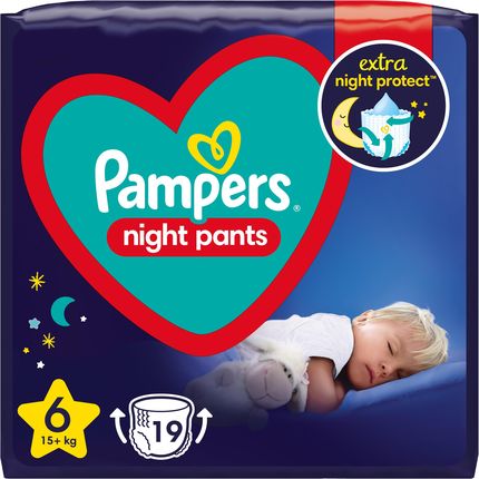 Pampers Night Pants Pieluchomajtki rozmiar 6, 19 szt. 15kg+