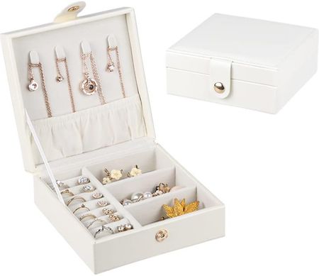 Lilienne Kwadratowe Pudełko Na Biżuterię Białe ORGBIZSP011761