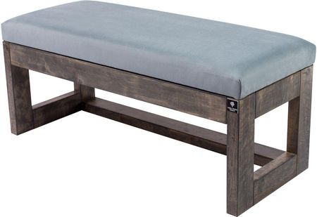 Emra Wood Design Ławeczka Pufa Tapicerowana Siedzisko Gładkie Popiel Lpg-16