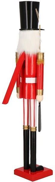 Springos Dziadek do orzechów 120cm ze strzelbą xxL ozdoba świąteczna figurka drewniany żołnierzyk czerwono-czarny - zdjęcie 2 Springos Dziadek do orzechów 120cm ze strzelbą xxL ozdoba świąteczna figurka drewniany żołnierzyk czerwono-czarny