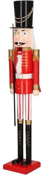 Springos Dziadek do orzechów 120cm ze strzelbą xxL ozdoba świąteczna figurka drewniany żołnierzyk czerwono-czarny - zdjęcie 8 Springos Dziadek do orzechów 120cm ze strzelbą xxL ozdoba świąteczna figurka drewniany żołnierzyk czerwono-czarny