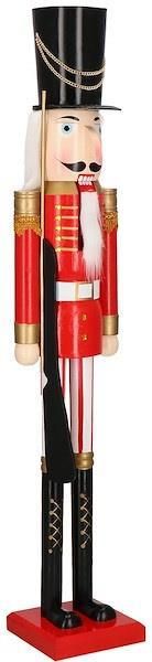 Springos Dziadek do orzechów 120cm ze strzelbą xxL ozdoba świąteczna figurka drewniany żołnierzyk czerwono-czarny - zdjęcie 9 Springos Dziadek do orzechów 120cm ze strzelbą xxL ozdoba świąteczna figurka drewniany żołnierzyk czerwono-czarny
