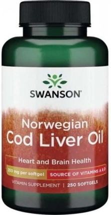Swanson Cod Liver Oil 700 mg Olej z wątroby dorsza 250 kapsułek