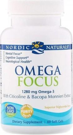Nordic Naturals Omega Focus 1280mg Omega -3 + Cytokolina + Bacopa 60 kaps