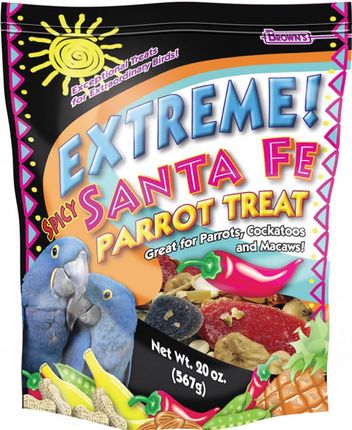 Brown'S Extreme Spicy Santa Fe Parrot Treat Orzechowy Przysmak Klasy Premium+ Owoce, Warzywa I Orzechy Dla Dużych Papug (Żako, Ary, Amazonka, Kakadu) 