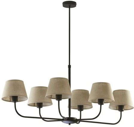 TK Lighting Chicago Lampa Wisząca 6-Punktowa Czarna/Len 3999 Tk3999