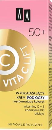 AA Vita C Lift 50+ wygładzający krem pod oczy wyrównujący koloryt 15 ml