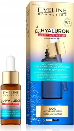 Krem Eveline BIOHYALURON 3XRETINOL Serum na dzień i noc 18ml - zdjęcie 3