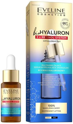 Krem Eveline BIOHYALURON 3XRETINOL Serum na dzień i noc 18ml - zdjęcie 5