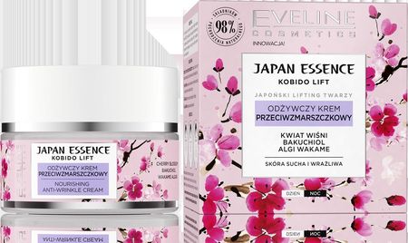 Eveline Japan Essence Odżywczy Krem przeciwzmarszczkowy na dzień i noc skóra sucha i wrażliwa 50ml