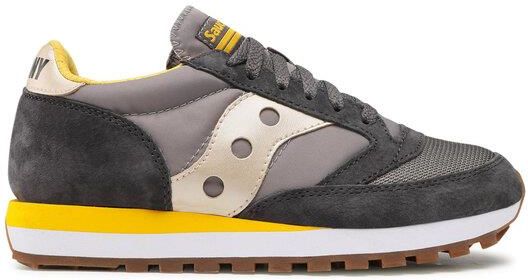 Saucony Jazz 81 Uomo - Sneakers Basse Grigie In Nylon - Collezione Primavera Estate 2022 - Suola Piatta E Chiusura Stringata
