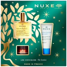 Nuxe Huile Prodigieuse XMASS zestaw suchy olejek 50ml+Crème Fraîche de Beauté 48H 30ml+Rêve de Miel 15g